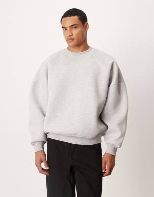 Asos Design Extreme Oversized Scuba-style Fabric Sweatshirt In Gray