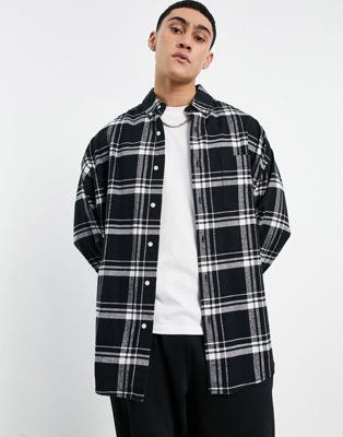 ASOS DESIGN extreme oversized shirt in black and white check