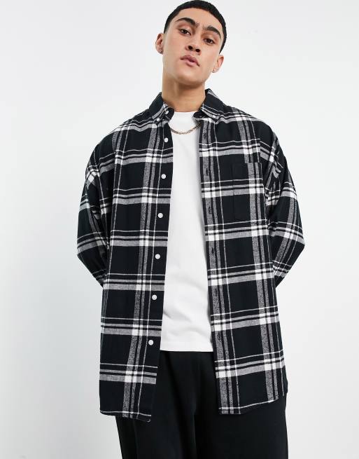 Black and hot sale white oversized shirt