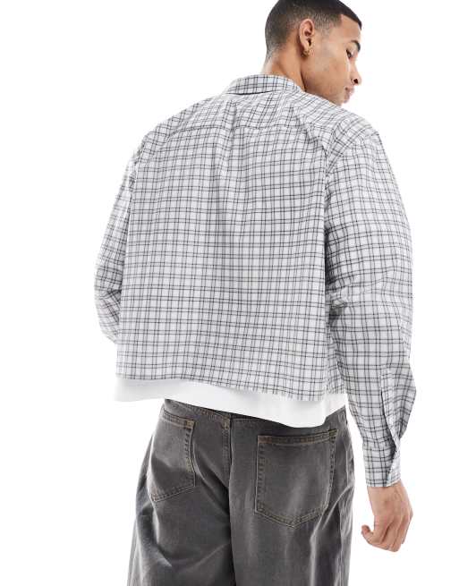 ASOS DESIGN extreme oversized shirt in brown plaid 