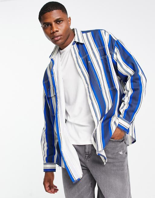 ASOS DESIGN extreme oversized shirt in vintage style stripe ASOS