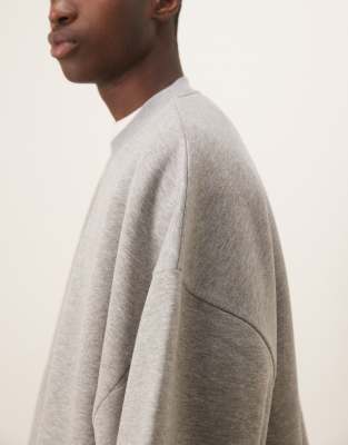 Asos Design Extreme Oversized Short Sleeve Sweatshirt In Gray