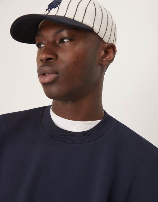 ASOS DESIGN extreme oversized short sleeve sweatshirt in navy - part of a set