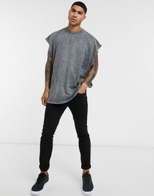 Streetwear 11 Oversized Distressed Sleeveless T-Shirt – LATENITEX