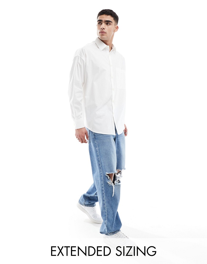Asos Design Extreme Oversized Smart Shirt In White