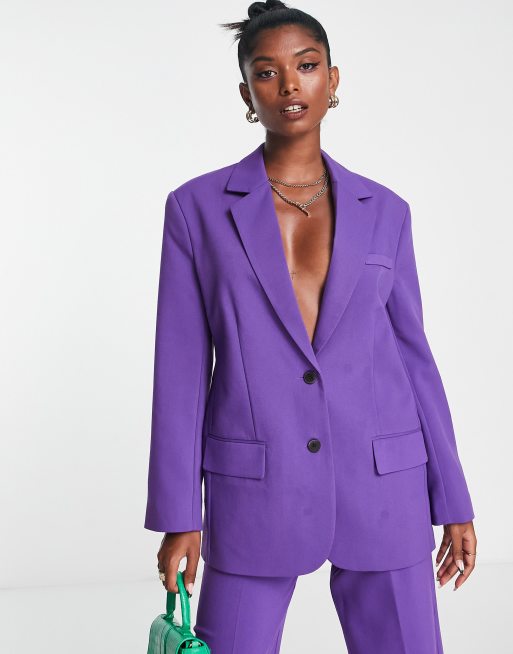 ASOS DESIGN relaxed suit pants in purple