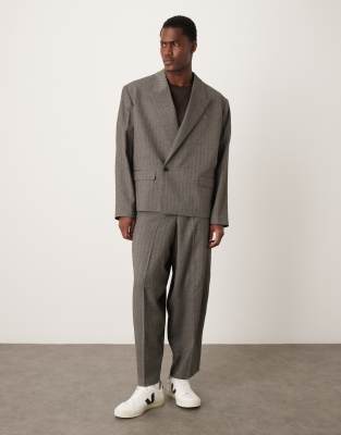 ASOS DESIGN extreme oversized suit in grey herringbone | ASOS