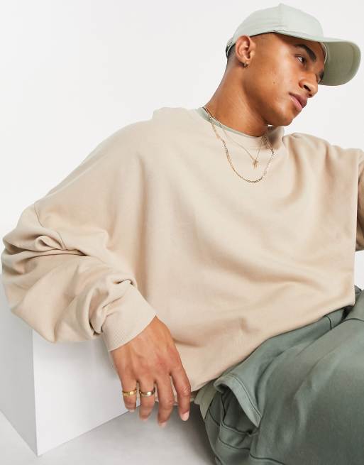 ASOS DESIGN extreme oversized sweatshirt in beige