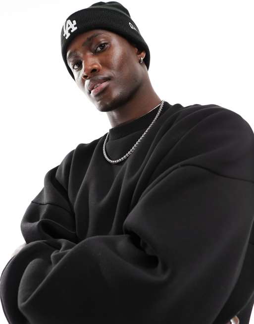 ASOS DESIGN extreme oversized sweatshirt in black, 3 of 4