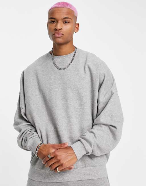 ASOS DESIGN extreme oversized sweatshirt in gray heather ASOS