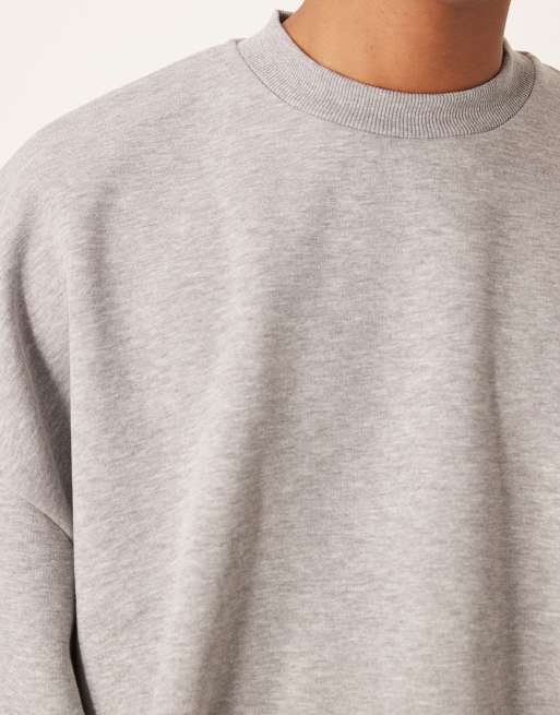 ASOS DESIGN extreme oversized sweatshirt in grey marl