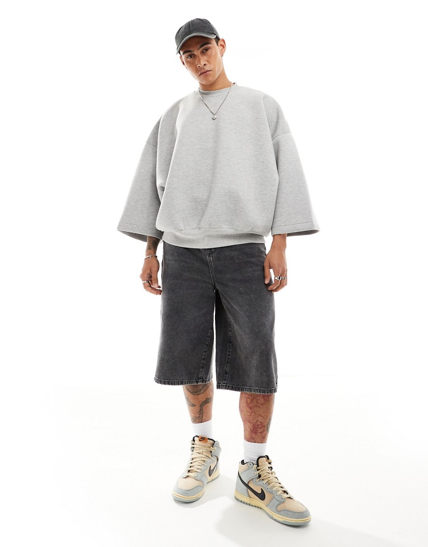 ASOS DESIGN extreme oversized sweatshirt in grey marl
