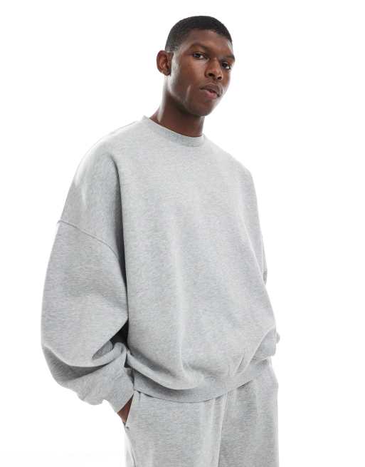 ASOS DESIGN extreme oversized sweatshirt in grey marl