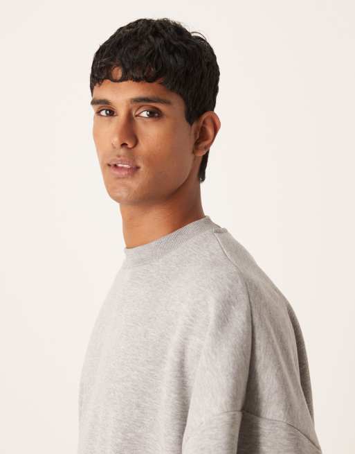 ASOS DESIGN extreme oversized sweatshirt in grey marl, 4 of 5