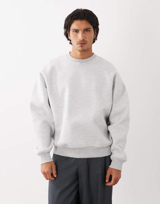 ASOS DESIGN extreme oversized sweatshirt in heathered ice scuba-style fabric, 3 of 5