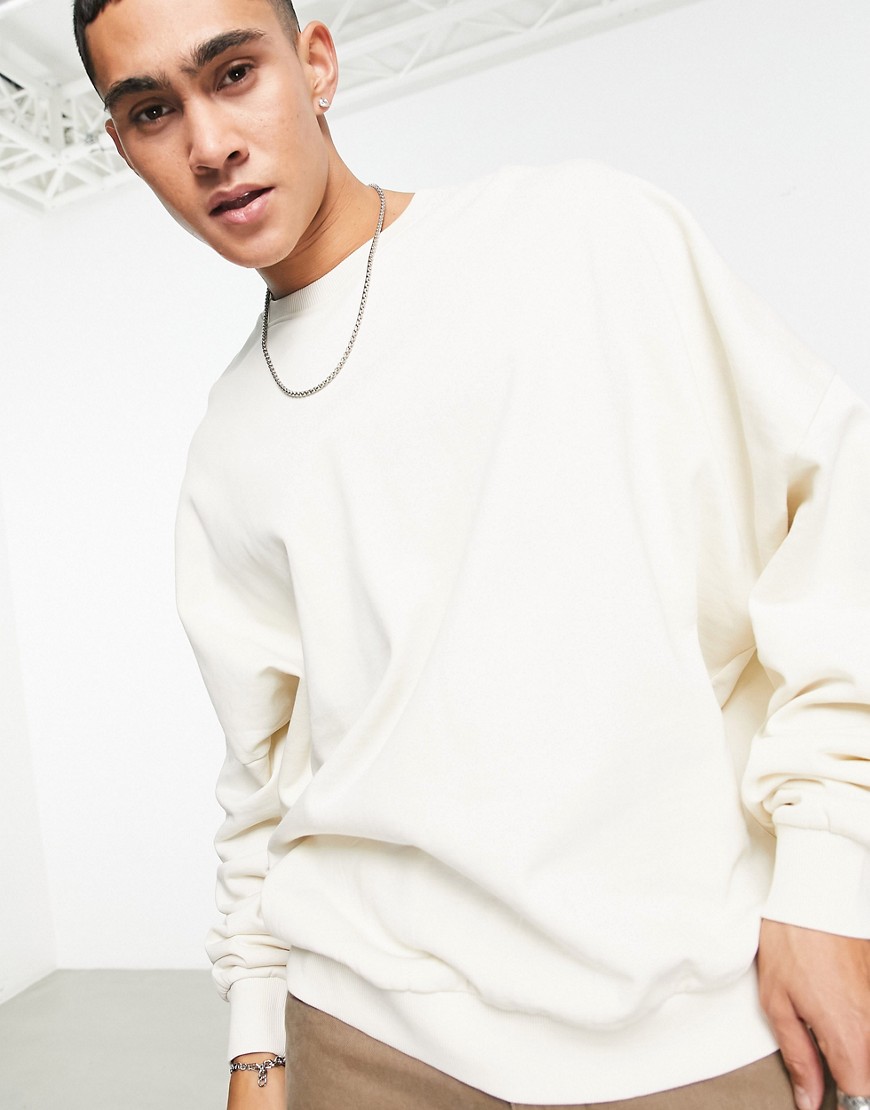 ASOS DESIGN extreme oversized sweatshirt in off white