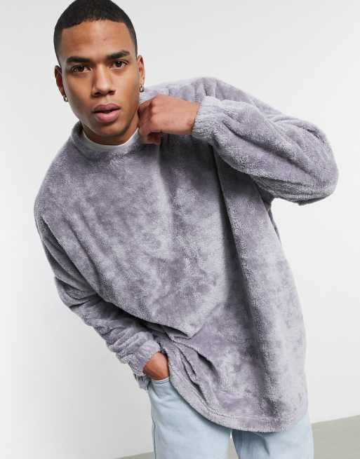 ASOS DESIGN extreme oversized sweatshirt in super soft fleece with side ...