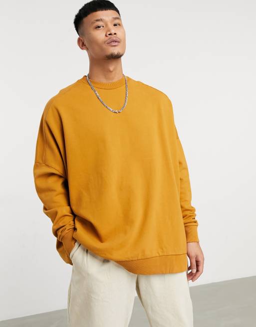 ASOS DESIGN extreme oversized sweatshirt in washed yellow | ASOS