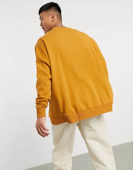 Washed outlet yellow sweatshirt