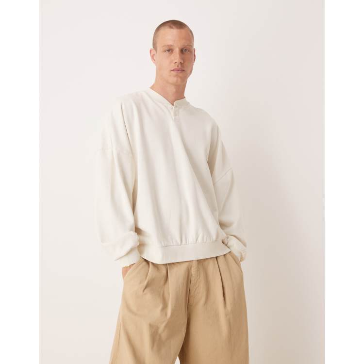 ASOS DESIGN extreme oversized sweatshirt with button-up