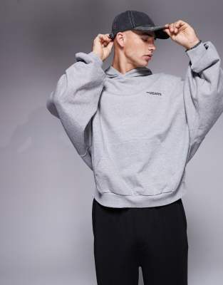 Asos Design Extreme Oversized Sweatshirt With Souvenir Prints In Gray