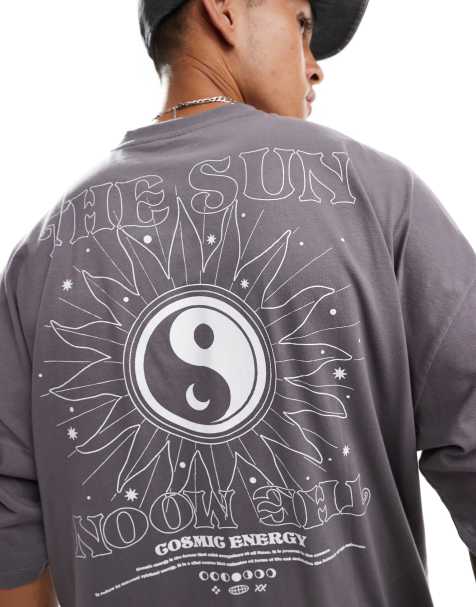 ASOS DESIGN extreme oversized t-shirt in black with celestial back print - view 1