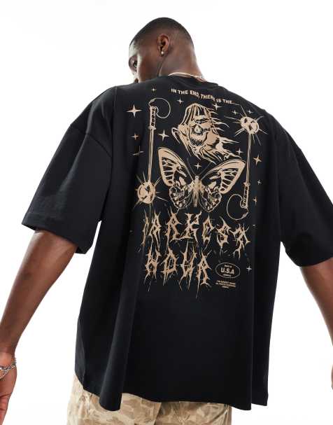 ASOS DESIGN extreme oversized t-shirt in black with grunge back print - view 1