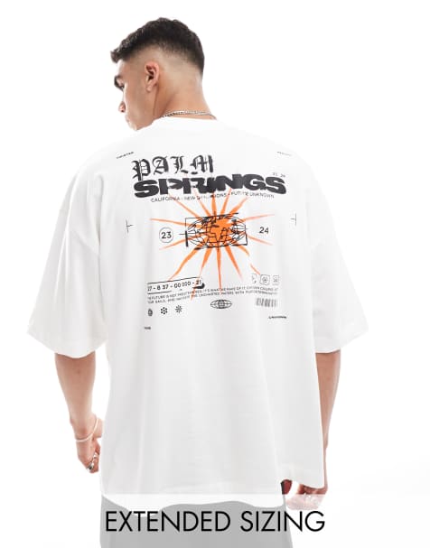 ASOS DESIGN extreme oversized t-shirt in white with Palm Springs back print - view 1