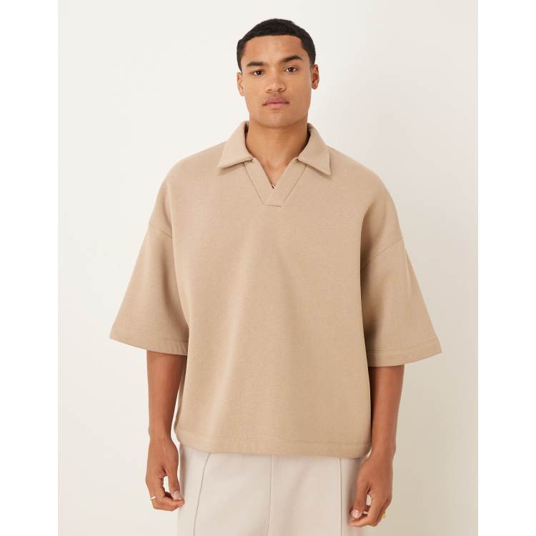 ASOS DESIGN extreme oversized three quarter sleeve polo