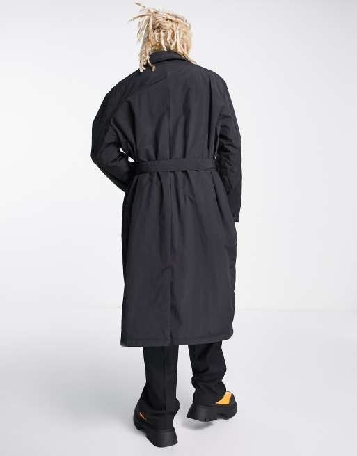 ASOS DESIGN extreme oversized trench coat in black