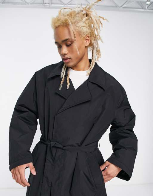 Asos black trench on sale coat