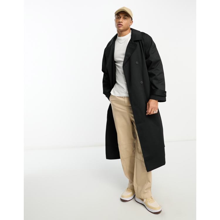 ASOS DESIGN extreme oversized trench coat in black