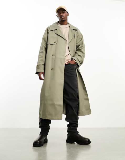 Men's full 2025 length trench coat