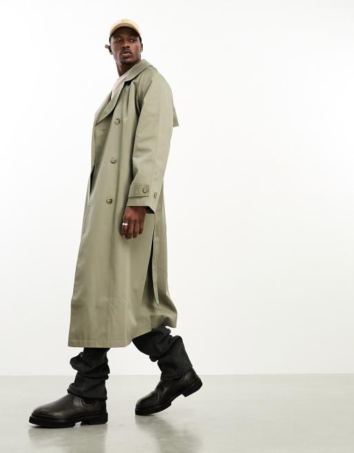 ASOS DESIGN extreme oversized trench coat in khaki