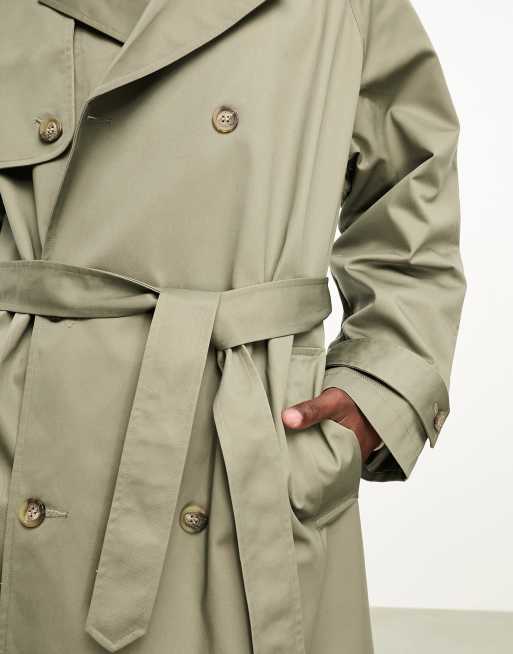 ASOS DESIGN extreme oversized trench coat in khaki