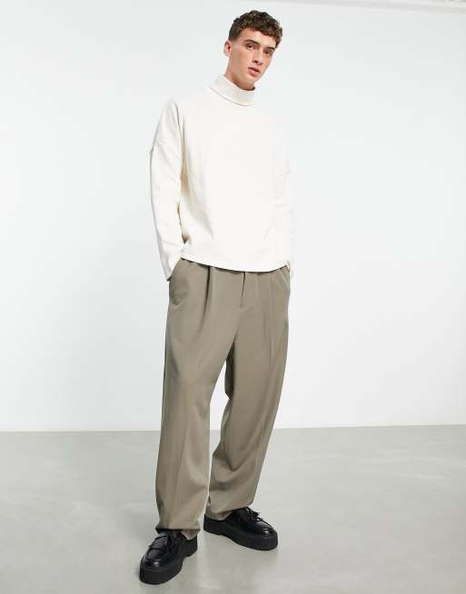 ASOS DESIGN extreme oversized turtle neck sweatshirt in off white