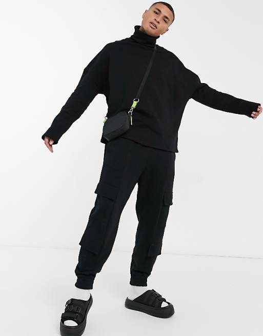 ASOS DESIGN extreme oversized turtleneck sweatshirt in black ASOS DESIGN extreme oversized turtleneck sweatshirt in black