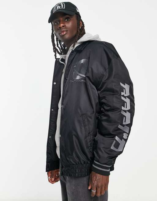 ASOS DESIGN extreme oversized varsity motocross bomber jacket with ...