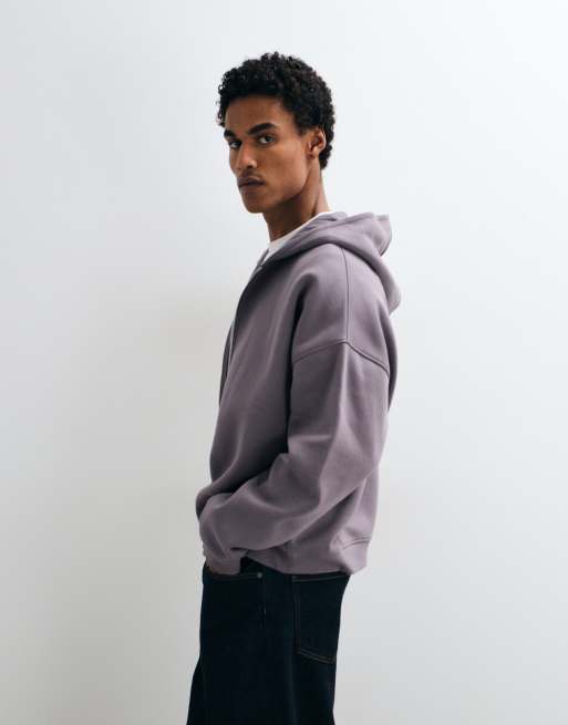ASOS DESIGN extreme oversized zip through hoodie with side seam pockets in gray, 4 of 10