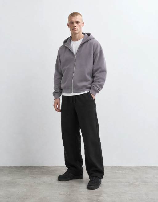 ASOS DESIGN extreme oversized zip through hoodie with side seam pockets in gray, 6 of 10