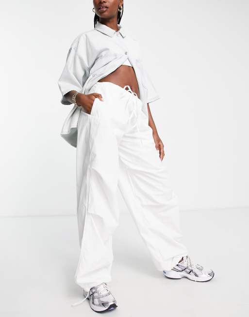 ASOS DESIGN - Extreme parachutebroek in wit, 4 van 4