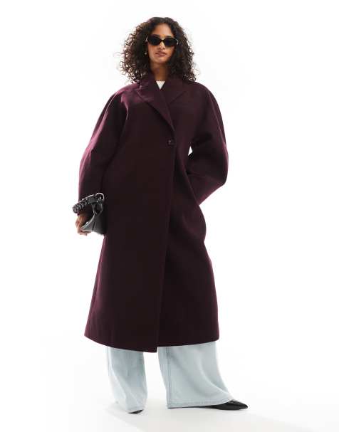 ASOS DESIGN extreme sleeve nipped waist coat in burgundy - view 1
