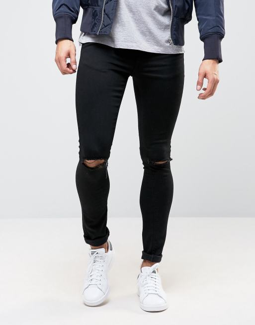 Asos extreme super skinny store jeans in leather look