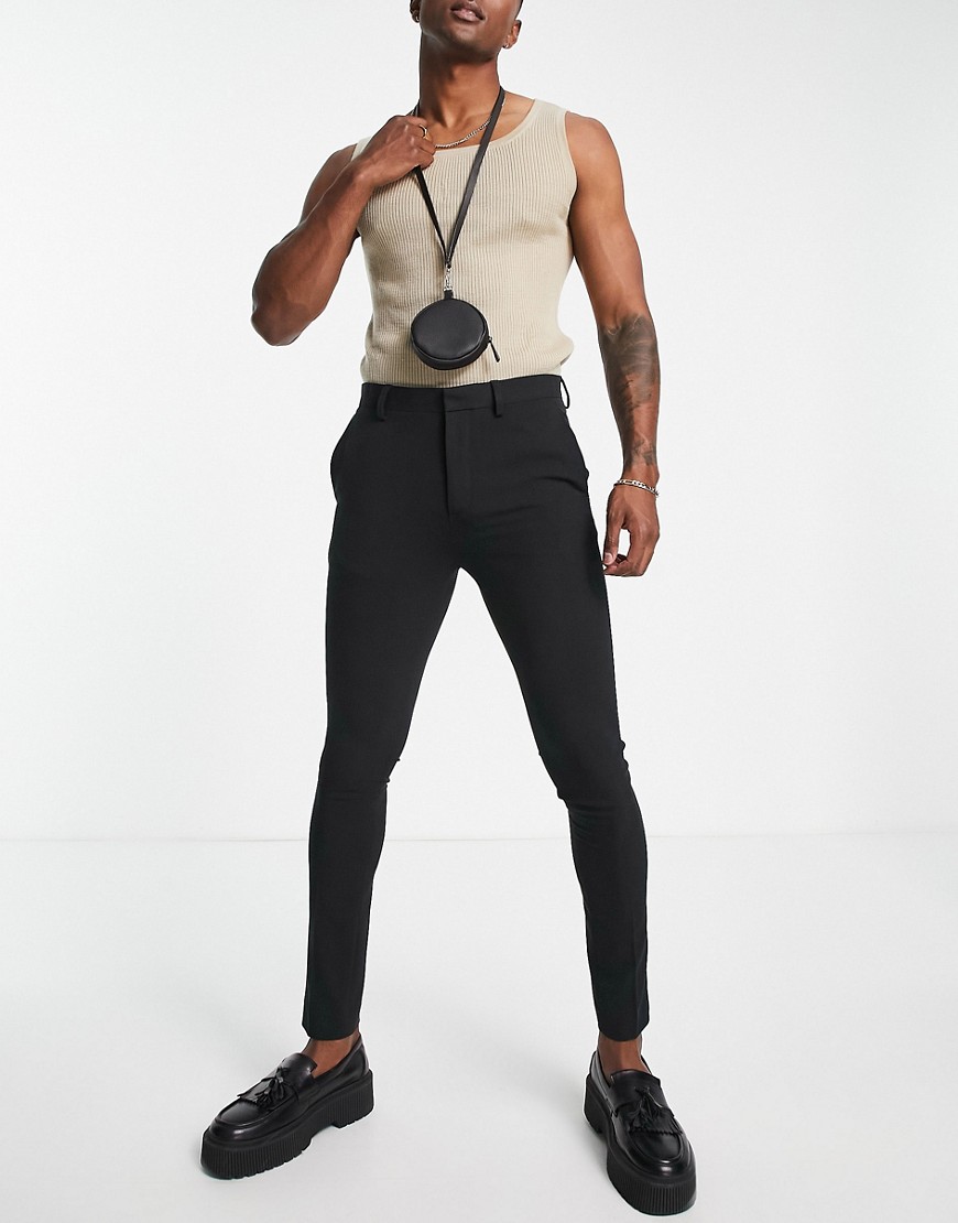 ASOS DESIGN extreme super skinny smart pant in black