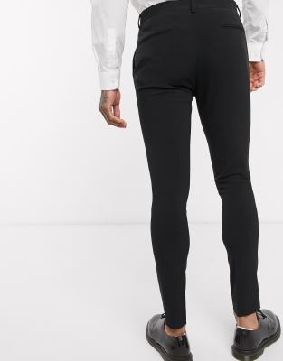 asos design super skinny smart pants in black