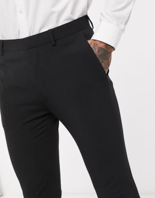 asos design super skinny smart pants in black
