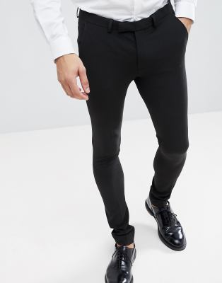 mens black super skinny trousers