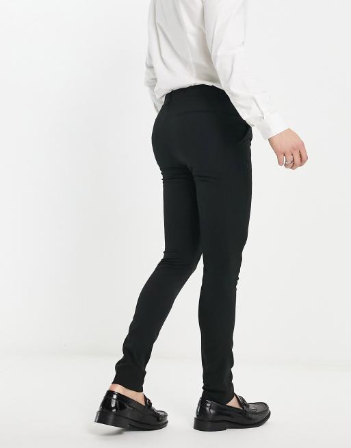 Mens skinny best sale black trousers