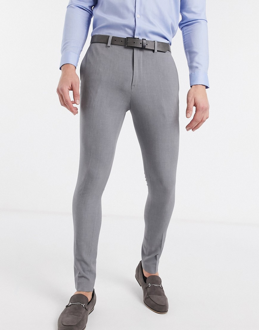 ASOS DESIGN extreme - Superskinny grå elegante bukser
