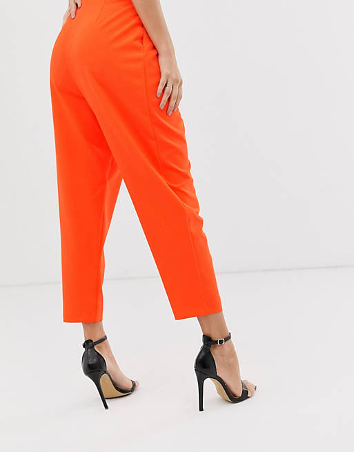 ASOS DESIGN extreme tapered 80s trousers in pop orange